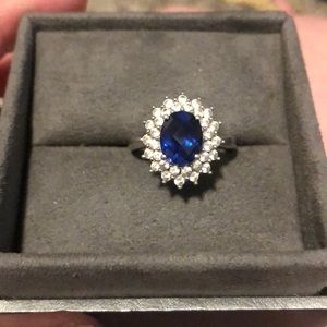 Lab created sapphire ring